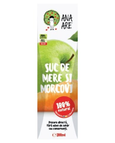 Suc de Mere & Morcovi 100% Natural Ana Are 24X 0.2L