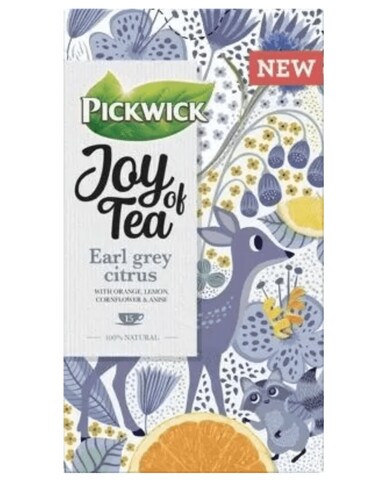 Ceai Negru Pickwick Joy Of Tea Earl Grey Cu Citrice, Albastrele Si Anason 15 X 1.75g