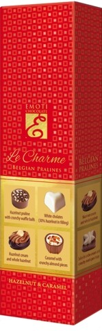Praline asortate din ciocolata fina, Hazelnut & Caramel, Le Charme