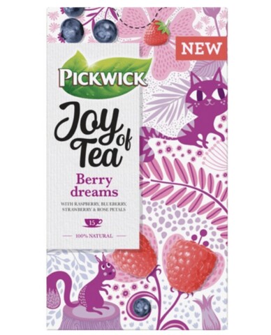 Ceai Negru Pickwick Joy Of Tea Cu Zmeura, Afine, Capsuni Si Petale De Trandafir 15 X 1.75g