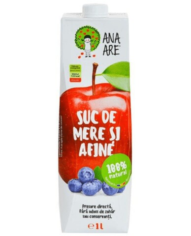 Suc De Mere &  Afine 100% Natural Ana Are 1L